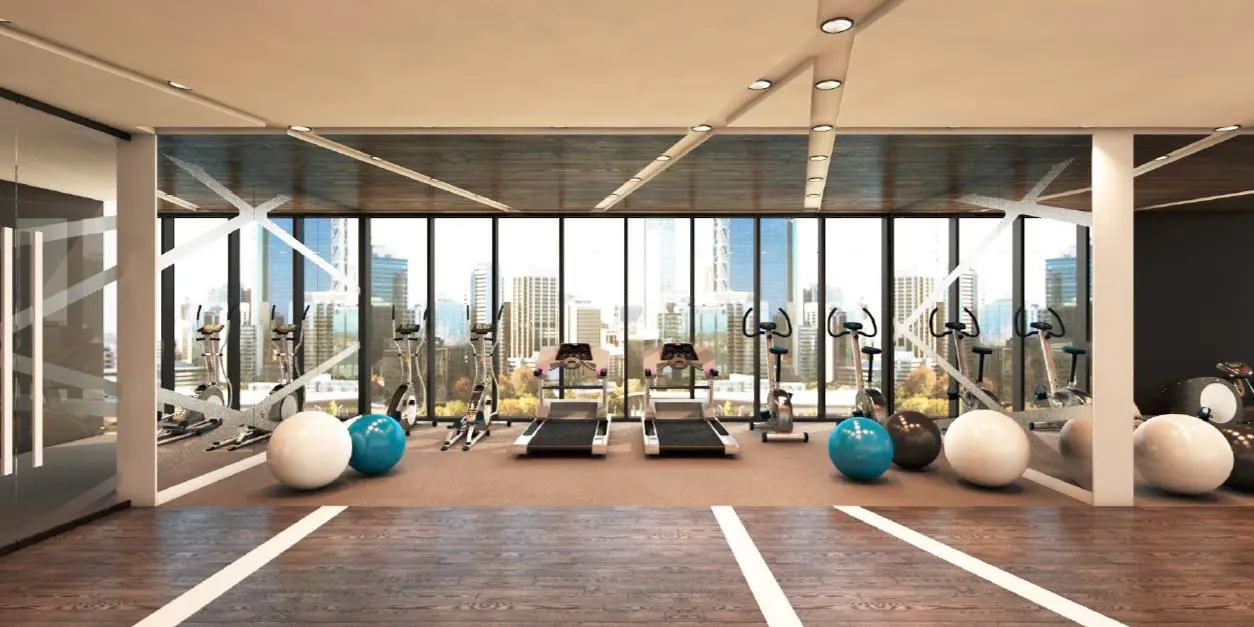 Phòng gym tòa Altaz, vách kính toàn cảnh
